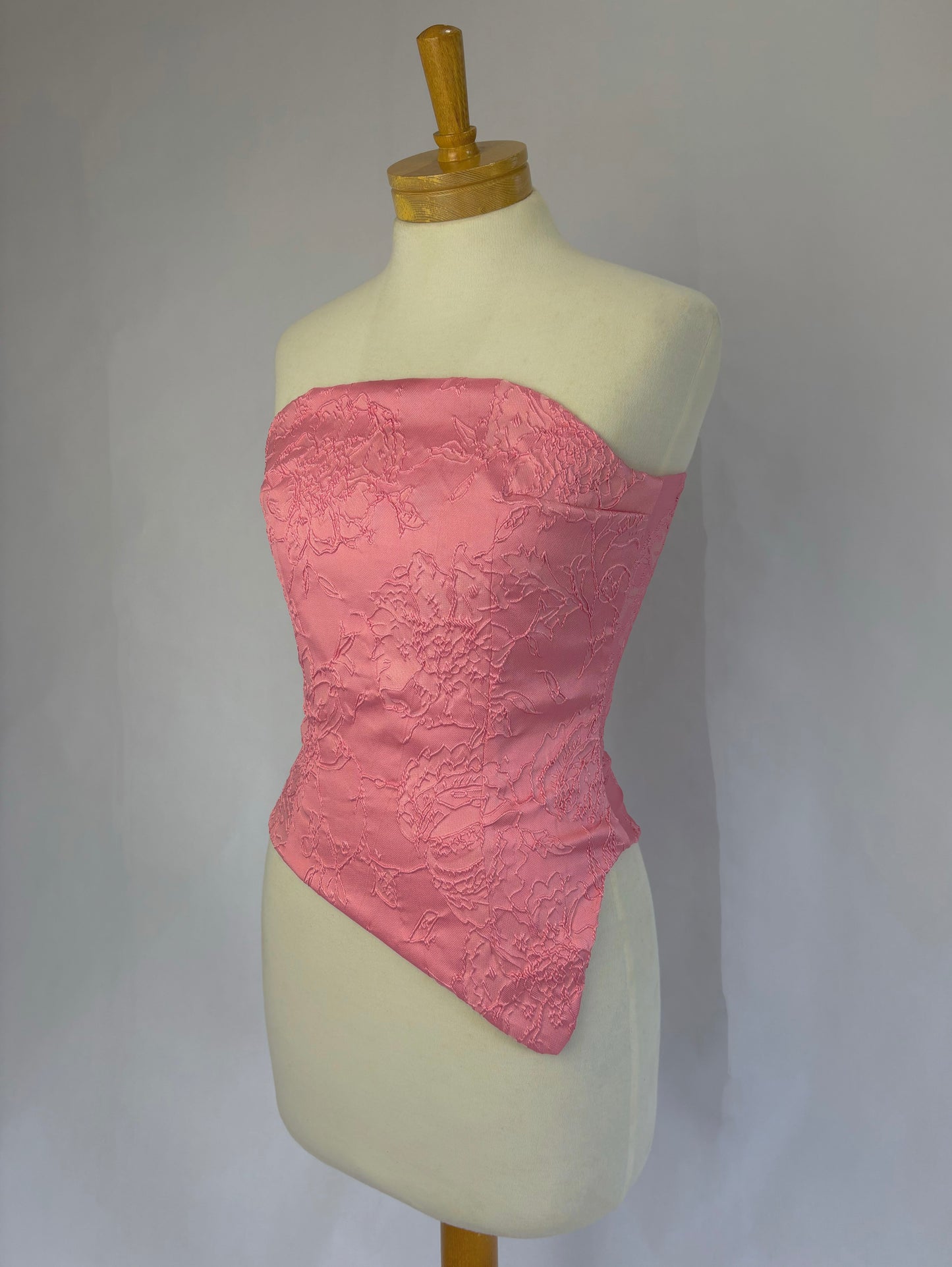 Pink Floral Strapless Top