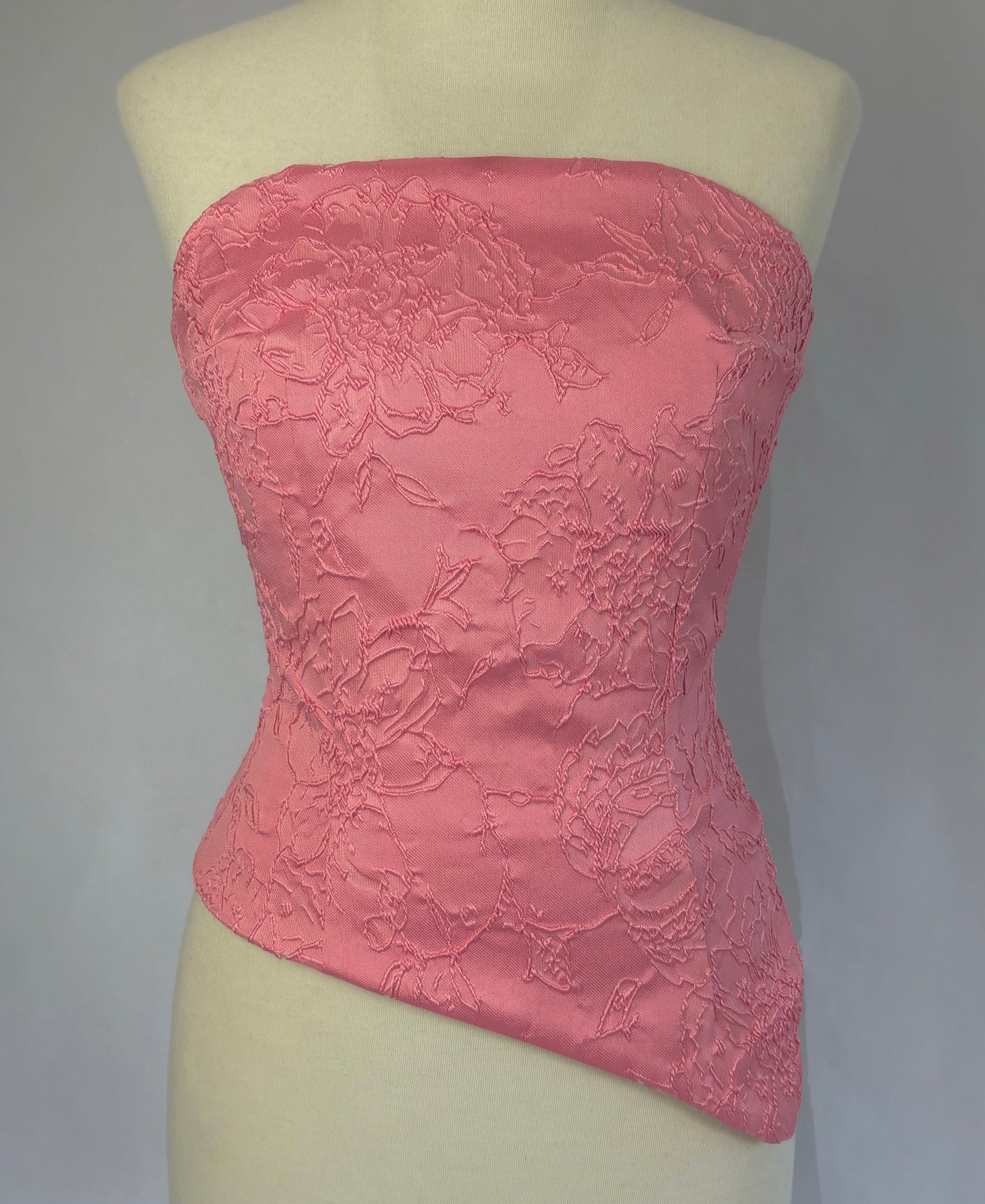 Pink Floral Strapless Top