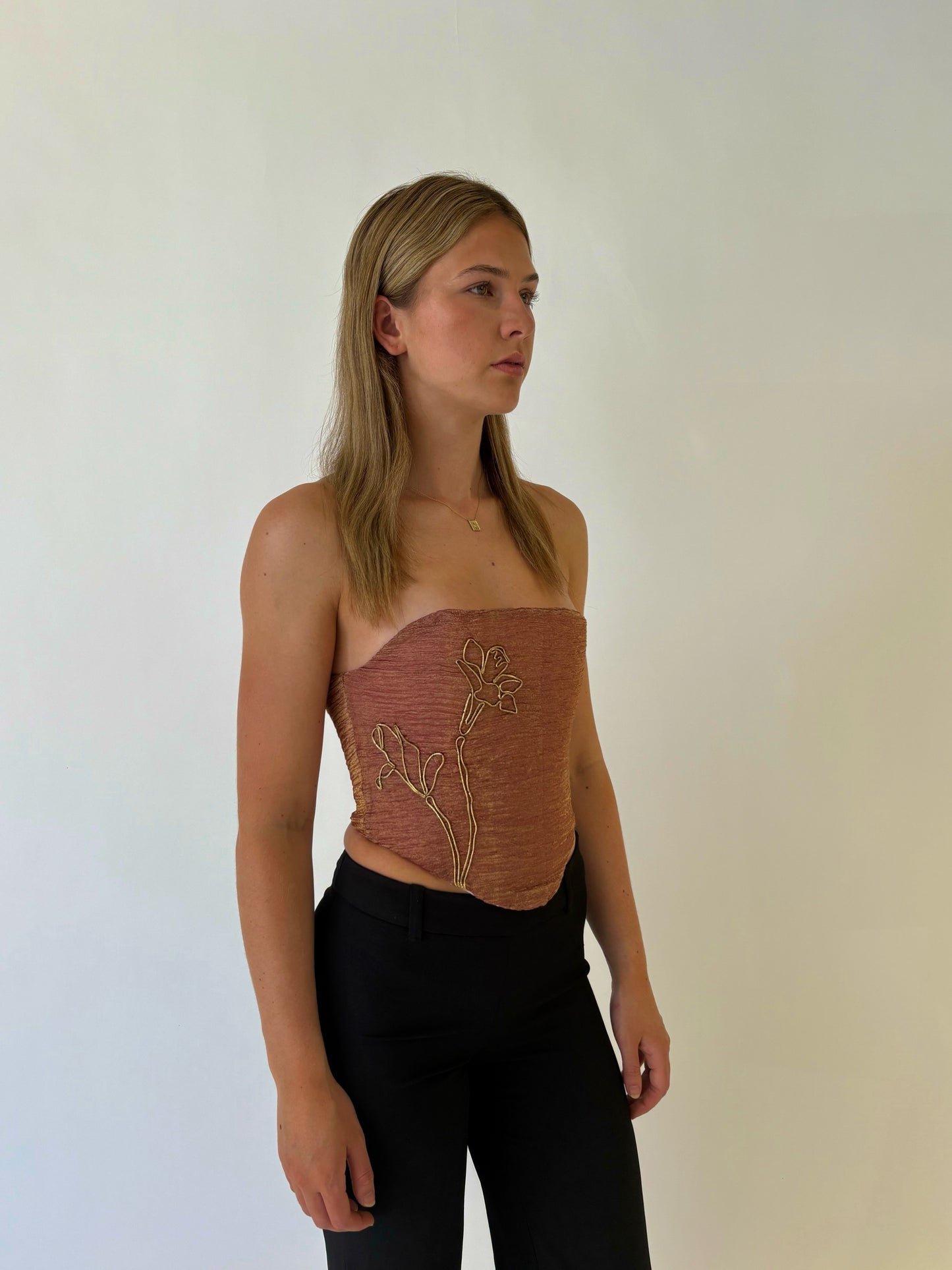 Embroidered Corset Top