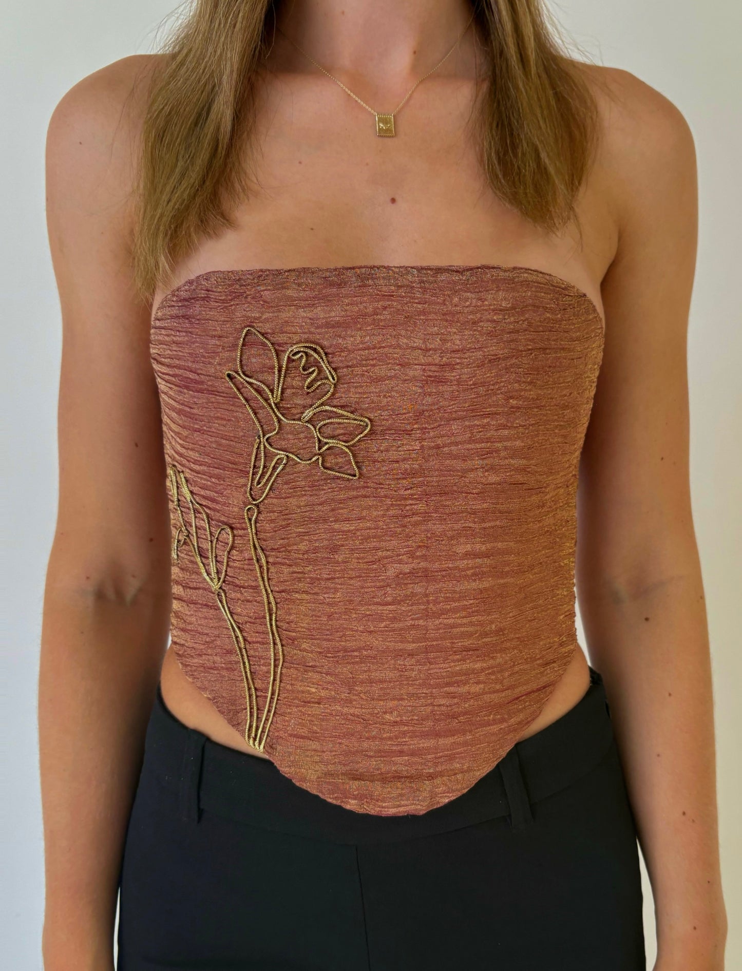 Embroidered Corset Top