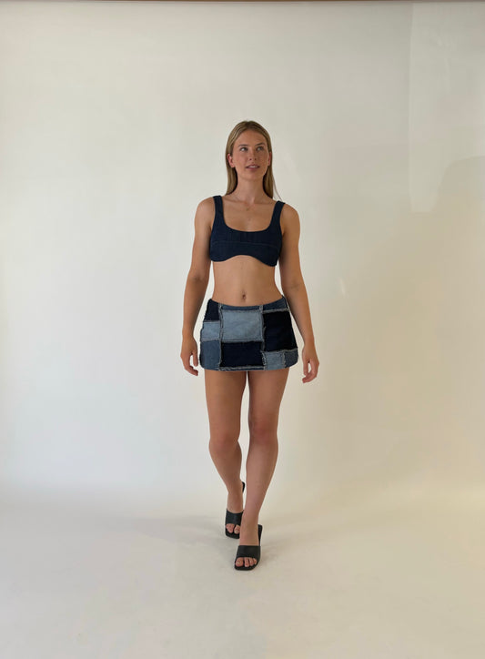 Iris Patchwork Mini Skirt