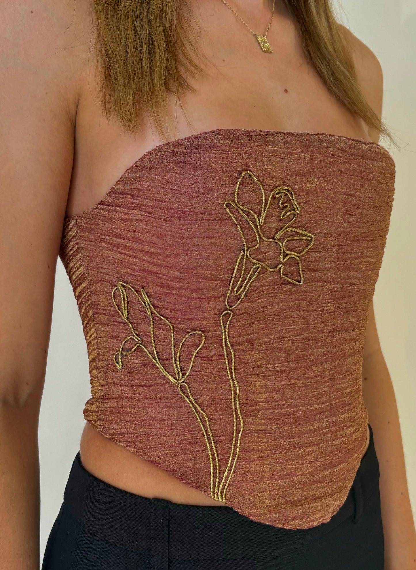 Embroidered Corset Top