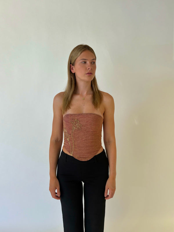 Embroidered Corset Top